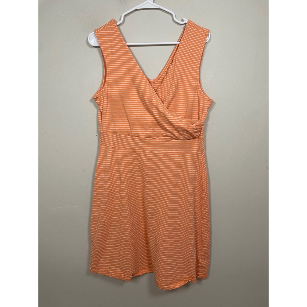 Patagonia Porch Song Dress in Orange Stripe Size XL Outdoor Granola Girl Camping